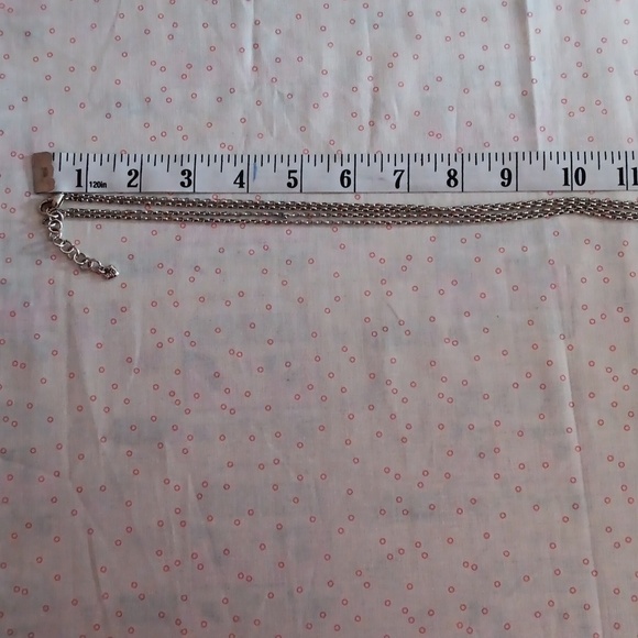 Brighton Long Silver Tone Double Chain Drop Charm Pendant Necklace - Picture 7 of 9